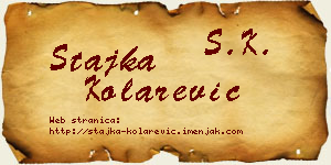 Stajka Kolarević vizit kartica